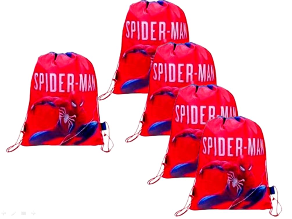 sv traders Birthday Party Return Gifts Pack Of 13 Pcs Non Woven Spiderr Man Theme Printed Drawstring Bag For Boys/Girls/Kids Party Favours/Return gifts For Boys-picture-0