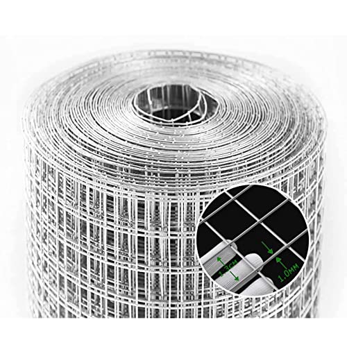 Malla De Alambre De Pollo-1.0Mm Cercado Acero Galvanizado Revestimiento Antioxidante. Conejo Pollo Ejecutar Valla for Cercado del Jardín & Recintos for Mascotas (Color : Silver, Size : 1.2x15m) Cover