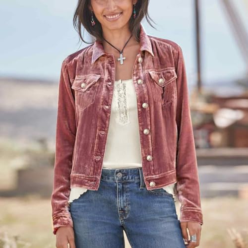 Women's Solid Color Long Sleeve Velvet Jacket Fashion Casual Buckle Short Coat With Pockets Outerwear4