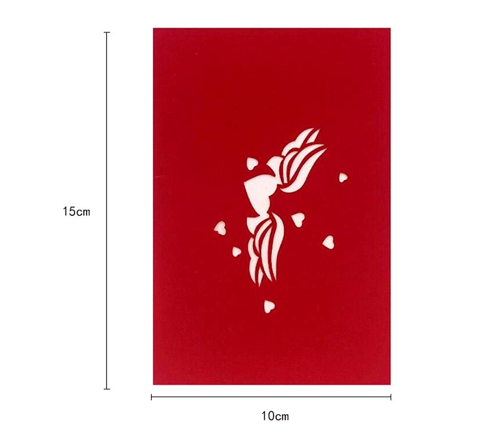 Valentinstagskarte Muttertag Geschenkkarte 3D Karte Pop Up Karte Toshine Pop Up Grußpapier Karte Valentinstag Karte, Jahrestag Pop Up Karte, Romance Karte für Frau Geburtstag Hochzeit (Herz)