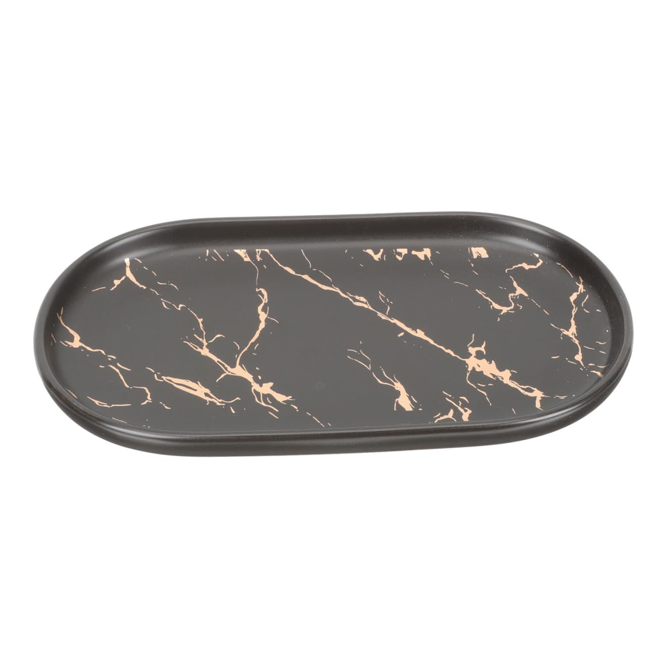Plateau céramique motif marbre cosmétiques et tasses lavabo
