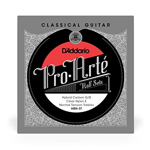 D’Addario HBN-3T Pro-Arte Hybrid Carbon Jeu de 3 cordes aigues pour Guitare Classique - Les Beatles, Paul McCartney, John Lennon, RIngo Starr, George Harrison D'Addario HBN-3T Pro-Arte Hybrid Carbon Jeu de 3 cordes aigues pour Guitare Classique