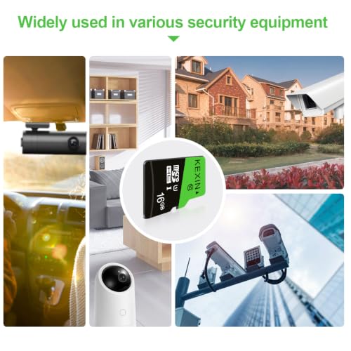 Image of KEXIN 16GB Micro SD Card 2 Pack with SD Adapter microSDHC Memory Card UHS‑I C10 U1 Micro SD Card Full HD High Speed TF Card for Smartphone Tablet Dash Cam Drone Game Console