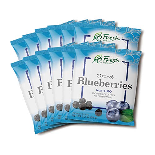 Fresh Elements Dried Blueberries, 1.2Oz Pack, Preservative Free, Gluten Free And Non Gmo, Great For Salads And Baking, Healthy Snack ( 12 Pack ) #TOP21
