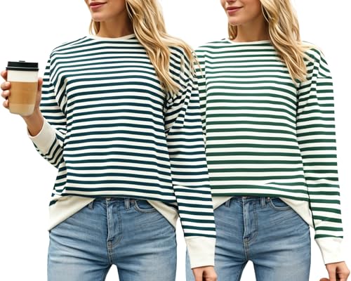 Image of VIMAL JONNEY Women Striped T-Shirt || T-Shirt for Women || Full Sleeve T Shirt || T-Shirt-VIMAL640620