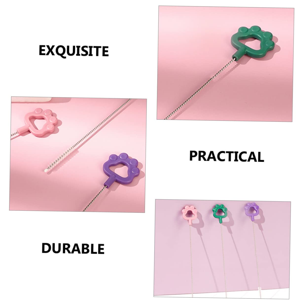 FRCOLOR Juego De 3 Cepillos De Cerdas Flexibles para Limpiar Pajitas Y Tetinas De Biberones Multiusos 12 Unidades X 3
