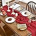 Artoid Mode Boho Cheesecloth Gauze Red Wedding Table Runner, 120 Inch Seasonal Christmas Fabric Kitchen Dining Holiday Table Decor for Home Party Indoor