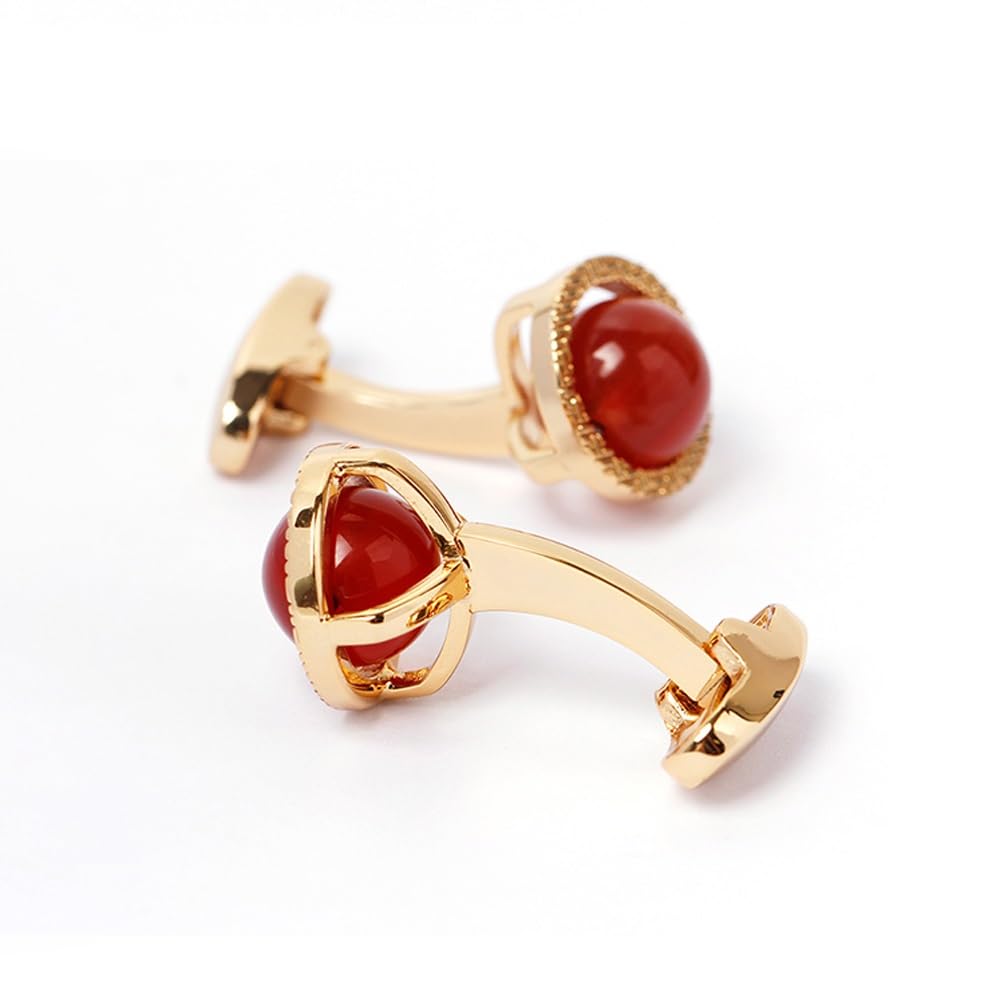 Gemelos de Camisa de Esmoquin clásicos de Oro Rojo para Boda, Novio y Negocios.