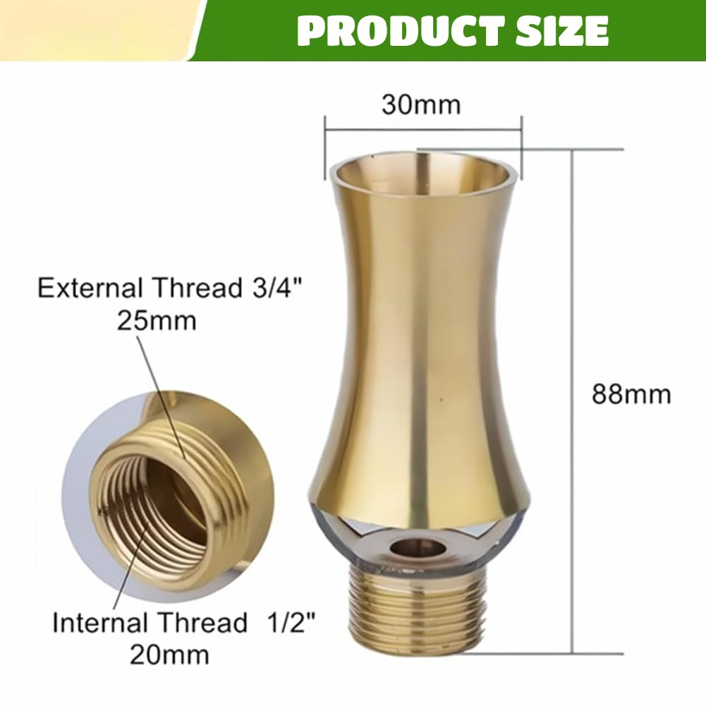Ugello della Fontana, Ugello per Fontana d'Acqua Regolabile, Stagno Torre Ghiaccio in Ottone Cascata Cedar Water Fountain Ugello Spray Testa (1/2'' 3/4'')