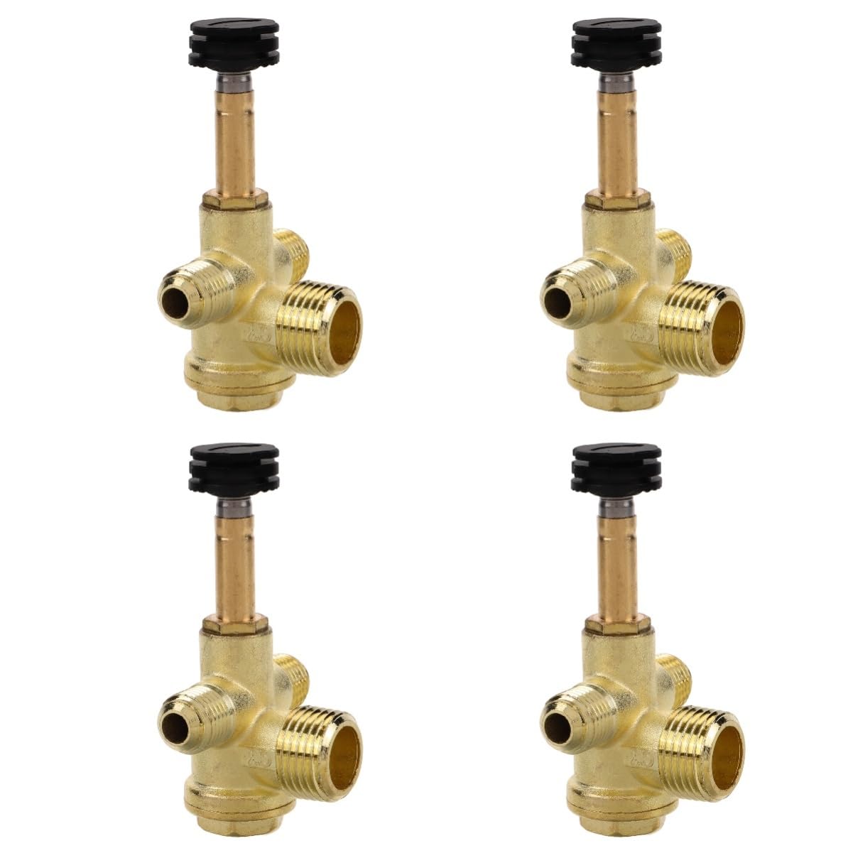 Lurrose 4 Pièces Vanne à double tuyau clapet anti-retour de d'air accessoire pneumatique fileté outil de connexion rapide clapet anti-retour pneumatique Alliage de zinc Doré