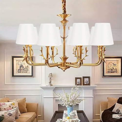 Small Lamp Shades Set of 6, Chandelier Lamp Shades Clip On Bulb Fabric Lamp Shade White Small Light Shade for Ceiling Pendant Light - Image 2