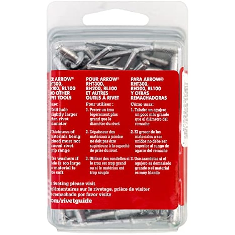 Arrow Fastener RMA3/16IP Medium Aluminum 3/16-Inch Rivets, 50-Pack