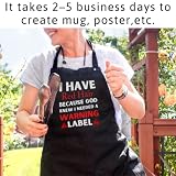FunnyLazy kids i have red hair because god knew i needed a warning label Apron - 1 Size fits all Black Apon Kitchen Decor