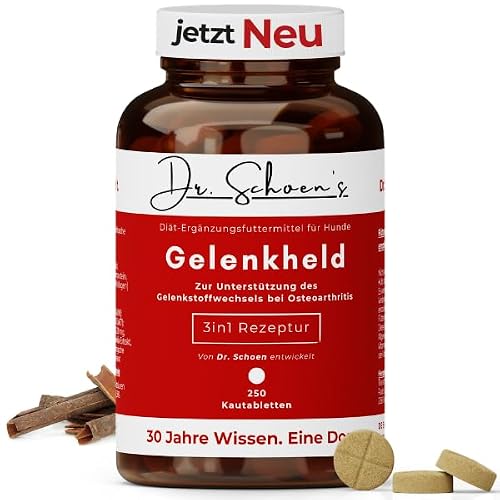 Dr. Schoen’s Gelenkheld Gelenktabletten für Hunde mit Grünlippmuschel Hund & Msm Hund, Teufelskralle für Gelenke Hunde zur Unterstützung des Gelenkstoffwechsels bei Osteoarthritis, Arthrose