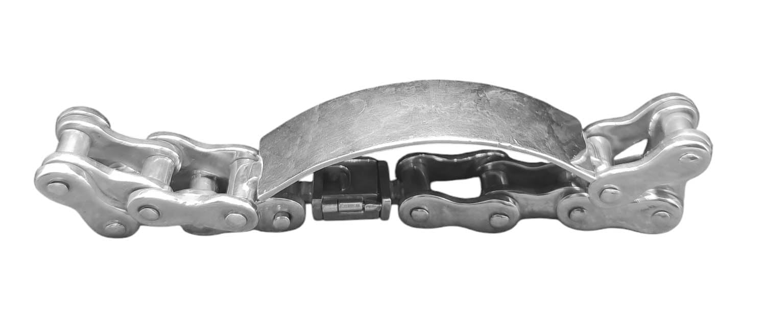 Kiss of Leather schweres Armband aus 925 Sterling Silber Motorradkette Fahrradkette Platte (26.5)