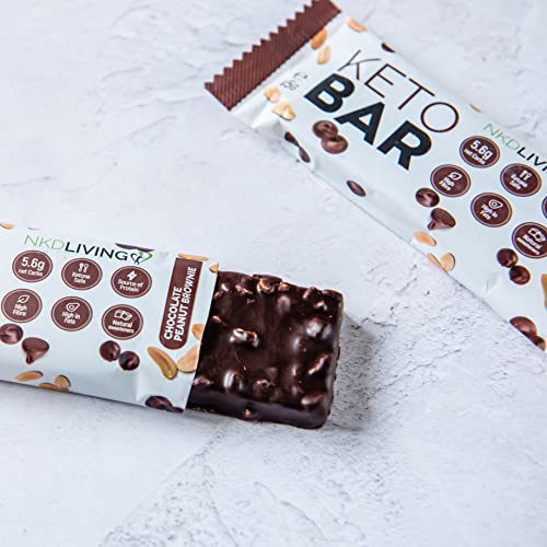 NKD Living Keto bar, Chocolade Pinda Brownie, 12 x 45g repen - Image 4
