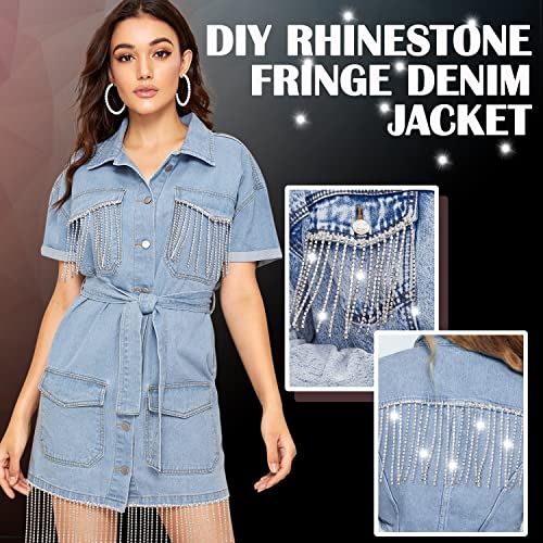 Rhinestone Fringe Rhinestone Trim Rhinestone Tassel Trim Rhinestone Chain Belt Diamond Fringe Trim With 1 Roll Crystal String For Sewing Craft Jeans Wedding Dress Jewelry Diy Décor (1 Yard, Silver) #TOP2