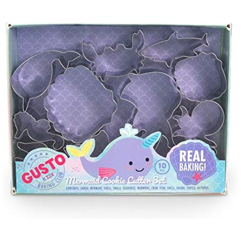 10 Pc Childrens Mermaid Cookie Cutters. Great Childrens Baking Set Girls, Baking Sets for Children Idea - Baking Mermaid Gifts or Girls and Boys Cover
