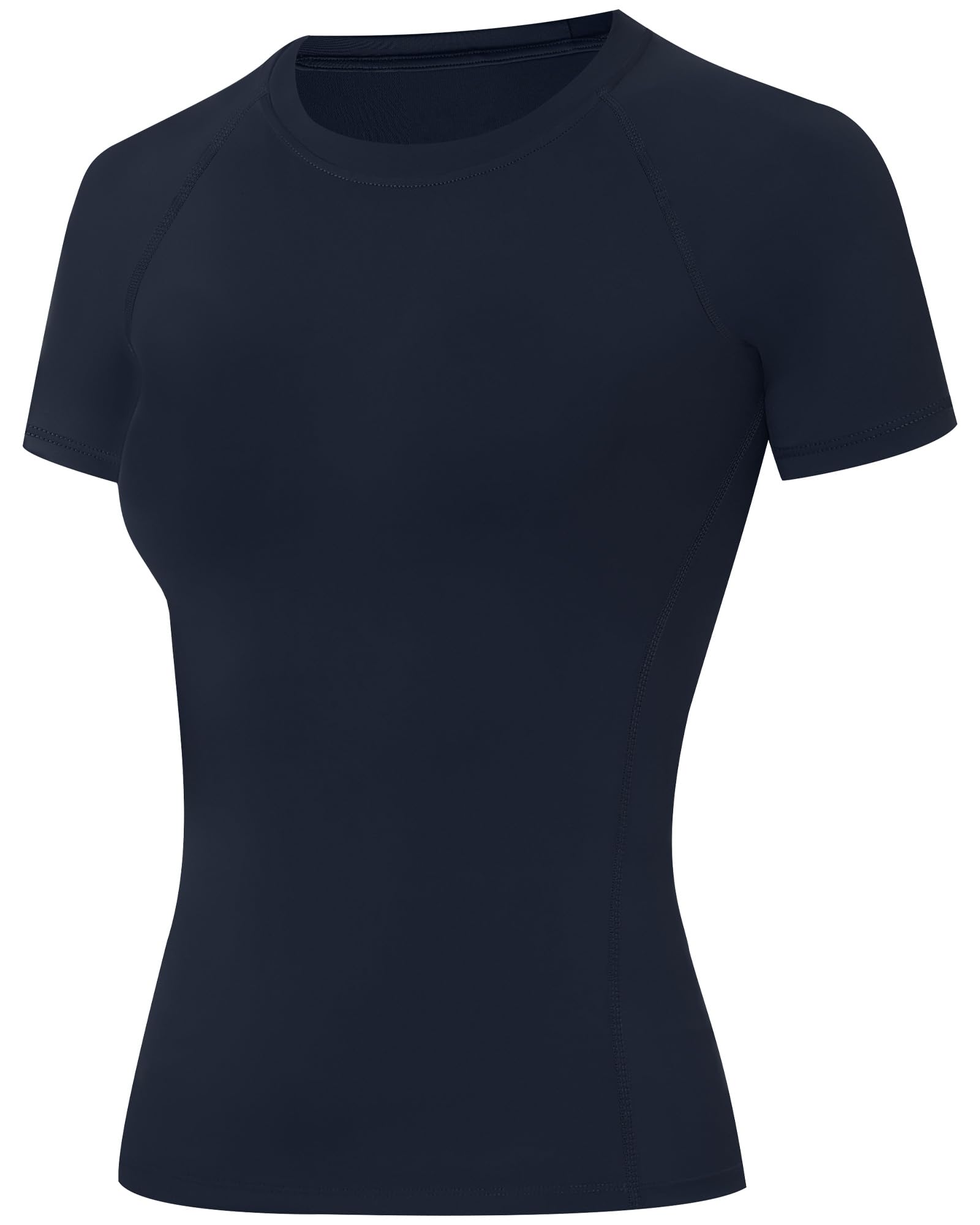 ELIRAVO Kompressionsshirt Damen Kurzarm, Sportshirt mit Raglanärmeln, Atmungsaktives Funktionsshirt Schnell trocknend, Sport T-Shirt für Fitness Gym Laufen Yoga