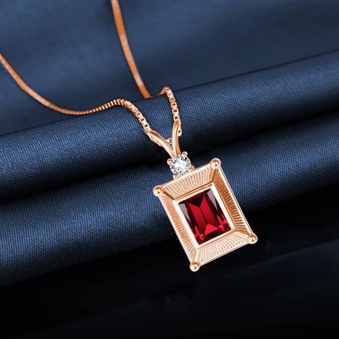 HeartMelody Gold Necklaces for Women,Wedding Anniversary Birthday Gifts for Wife Her,Mom,14K/18K White/Rose Gold Necklace Womens Jewelry Fashion with Square Pendant Birthstone - Image 3