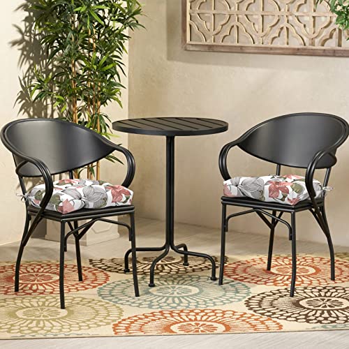 Melody Elephant Patio Wicker Chair Cushions, All Weather Outdoor Tufted Chair Pads Pack Of 2, 19 X 19 X 5 Inch U-Shaped Seat Cushions Of Garden Furniture Decoration, Clemens Noir Pink #TOP6