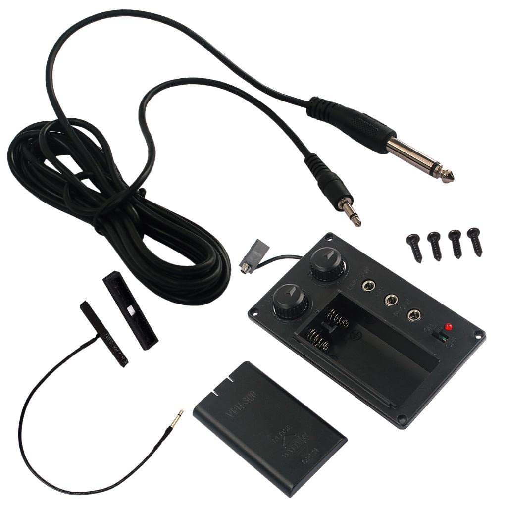 Metal Electric Violin Pickup Adjustable EQ Pickup Preamp Transducer with Piezo - Image 4 thumbnail