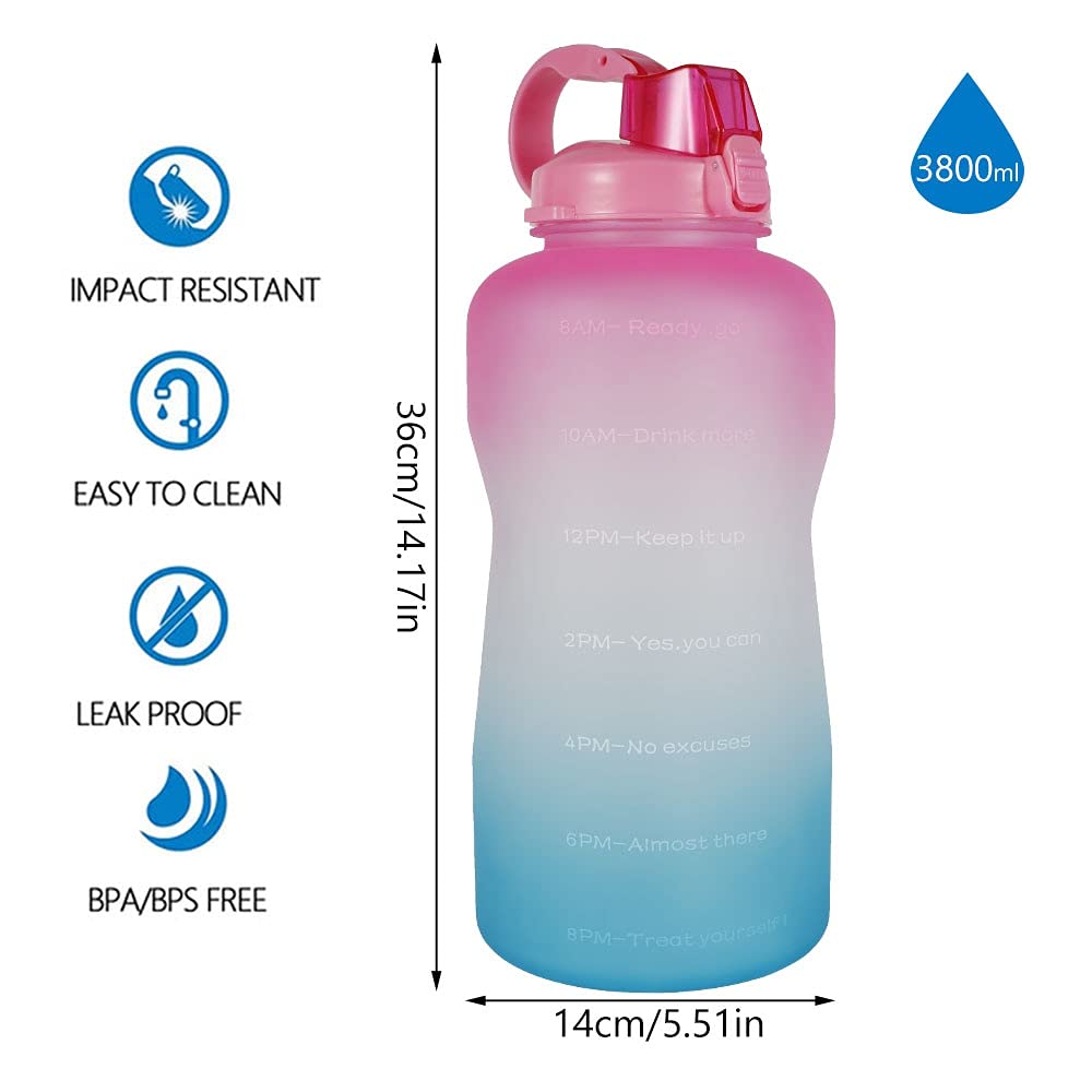 Pichet Sport Bouteille d'eau Sports 3800ml Matériel de Haute qualité Salle de Gym Shaker Bouteilles Bouteilles Bottelettes Ecologique Eco Friendly Pichets (Capacity : 3800ml, Color : C)