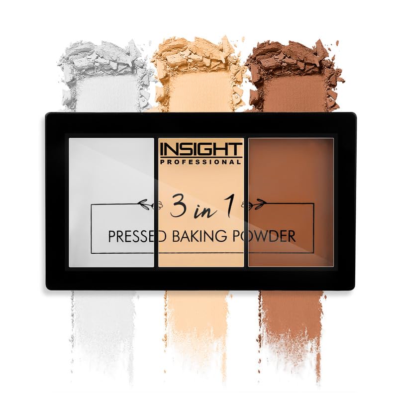 Insight Cosmetics 3 In1 Pressed Baking Powder|Lightweight Long Lasting Luminous Glow | Flawless Shimmer Finish | Silky Smooth Texture | Easy To Blend, BP02