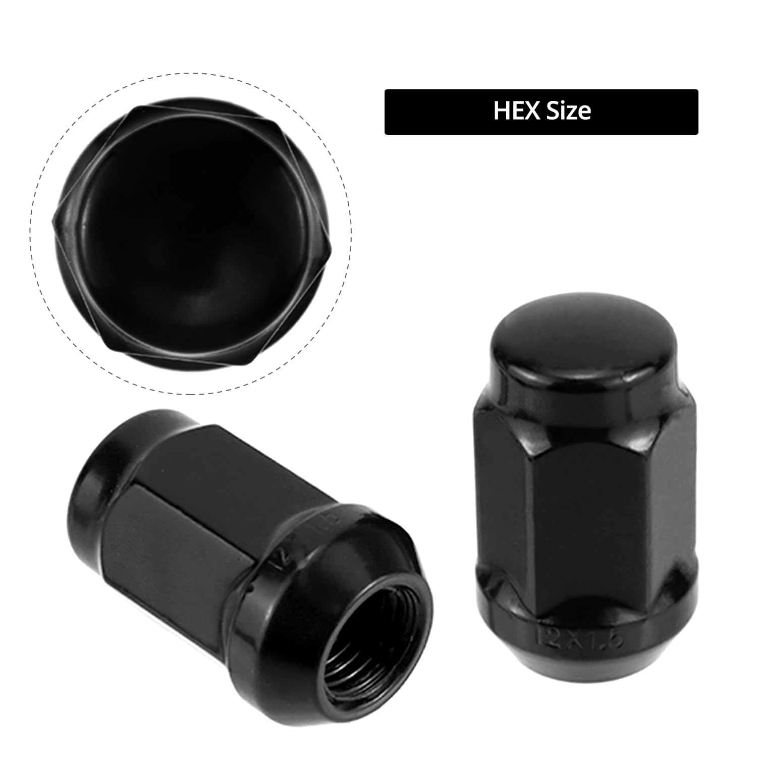 QWORK 20 Pezzi Dadi per Ruota M12 x 1.5 x 34 Compatibile con Honda Toyota Volvo
