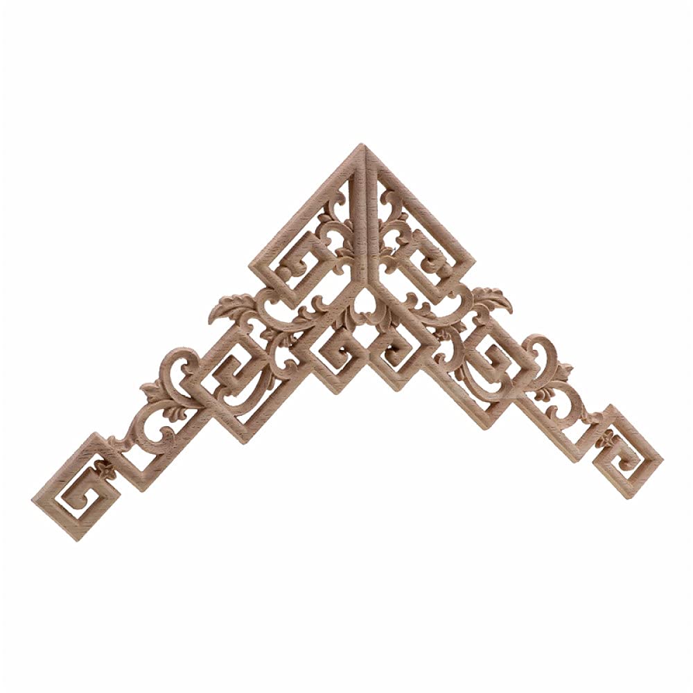 Applique en bois sculpté 20x20 cm onlay vintage non peint pour meuble