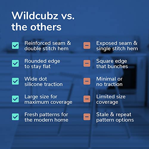 Wildcubz 51" Heavy Duty Baby Splat Mat For Under High Chair | Includes Wet Bag | Premium Washable Toddler Mat | Baby Led Weaning | High Chair Mat For Floor | Craft Mat | Splash Mat (Stripes) #TOP6