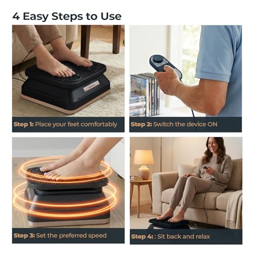Image of Lifelong Leg, Calf & Foot Massager Machine for Pain Relief | Therapy Vibration Massager with Acupressure Mat for Blood Circulation|Muscle Relaxer Machine with Adjustable Speed for Home|15Min Auto Off