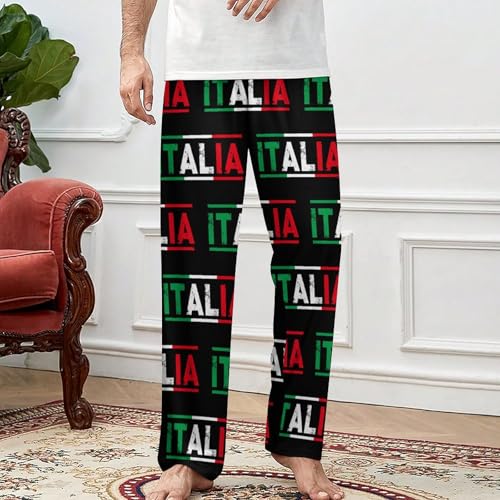 Italy Flag Mens Pajamas Pants Women Sleepwear Lounge Pant with Pockets2