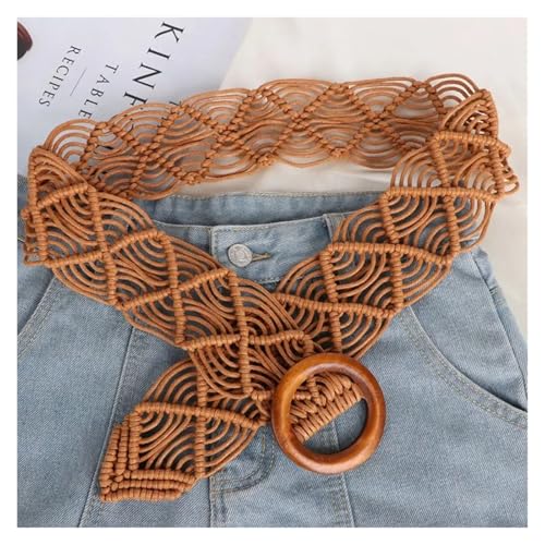 Waist Belt Hand-woven DIY Beach Dress Waistbands Accessories Style Belts Braided Women Round Wooden Button for fashion2