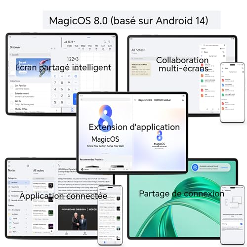 HONOR Pad X8a Tablette Tactile 11 Pouces Android 14+Bluetooth WiFi 4 Go Tablette with 4 Haut parleurs 90Hz Eye Protection Screen 8300mAh Space Gray - vue 8