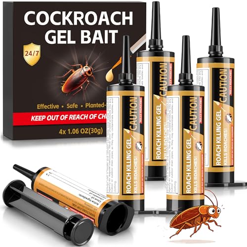 4 Stück 30g Anwendungsfertiges Kakerlaken-Fänger-Gel für Innen & Außen Geruchslos Sicher für Kinder & Haustiere