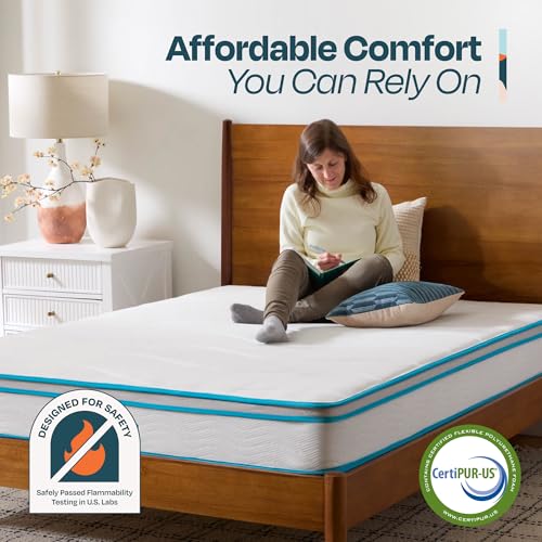 Image of Linenspa 8 Inch Hybrid Mattress - Medium Firm Feel - Full - Bed in a Box