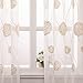 MIULEE 2 unidades Cortinas Bordado Translucida de Dormitorio Moderno Ventana Visillos Rayas...