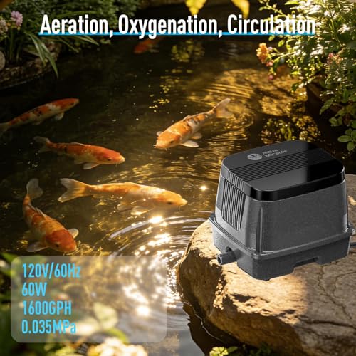 Image of AquaMiracle Linear Air Pump ZP-40 /ZP-60 /ZP-100 for Pond Aeration, 635 /950 /1600GPH Septic Air Pump Pond Aerators for Outdoor Ponds, Waste Treatment, Aquarium, Fish Farm, Seafood Restaurant