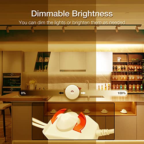 Image of DAYBETTER COB LED Strip, 16.4 ft Warm White LED Strip Lights, Dimmable LED Light Strip 3000K, 24V, 1600LEDs, 2835 Flexible LED Lights for Bedroom, TV, Kitchen Cabinet, Closet