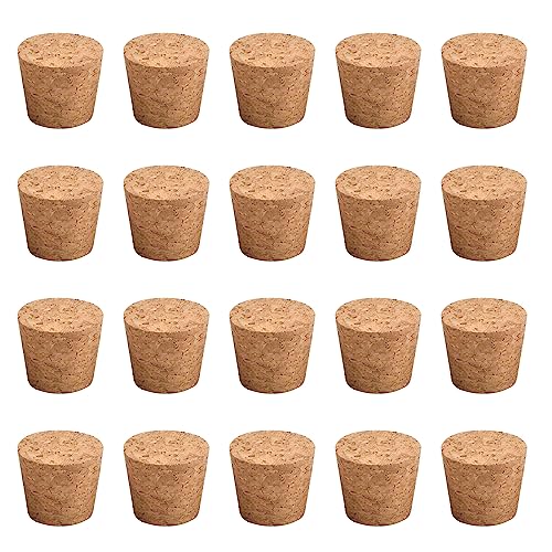 Pack De 20 Tapones De Corcho De Madera TOPBATHY - Forma Cónica - 4.3x3.8x1.8 Cm - Marrón Claro