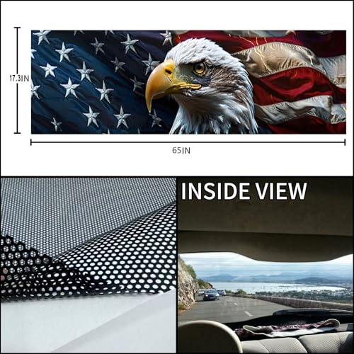 Image of Rear Window Decals for Trucks - 65x17.3 in Back Window American Flag Decals Fit Most Pickup Trucks SUV, Vinyl Back Window Decal Truck Rear Window Graphics for Personalized
