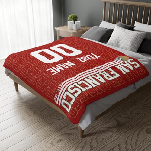 Image of ANTKING San Francisco Throw Blanket for Men Women Boy Custom Name and Number Gifts