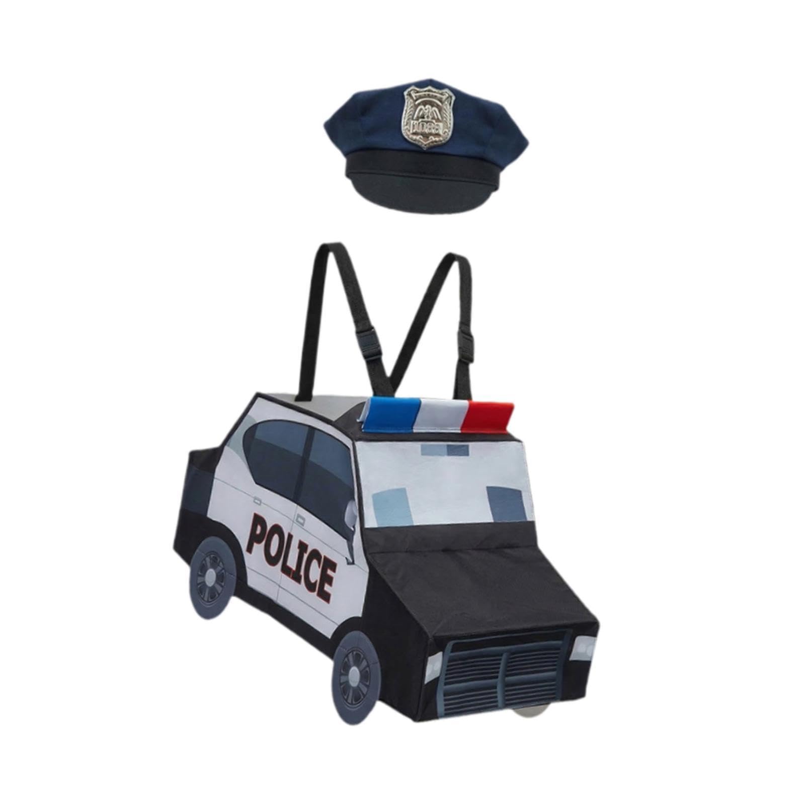 Costume di Halloween per Bambini, Costume da Auto di Carnevale di Halloween con Cappello, Auto della Polizia