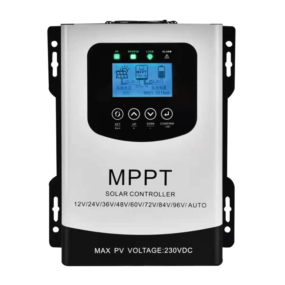 Controlador de descarga de carga solar MPPT de 12 V, 24 V, 48 V, 60 V, 72 V, 96 V, 60 A, regulador PV 230 V CC para batería de gel de litio Lifepo4