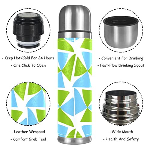 Stainless Steel Leather Vacuum Insulated Mug Abstract Thermos Water Bottle For Hot And Cold Drinks Kids Adults 16 Oz #TOP2