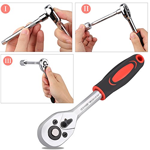 Replaitz 46Pcs 1/4-Inch Screwdriver Socket Bit Ratchet Wrench Combination Tools Kit With Extension Bar And Portable Case For Auto Repairing 1/4 #TOP6