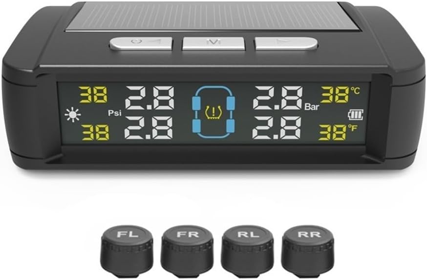 IKUESM T11 TPMS display unit and four external tire sensors.