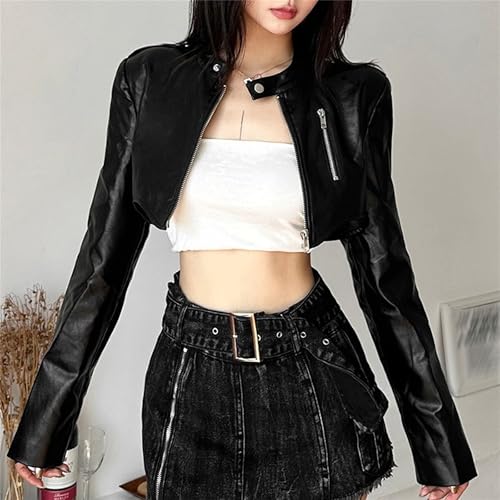 Manteau de moto en similicuir coupe-vent à col montant pour protéger et sublimer les femmes