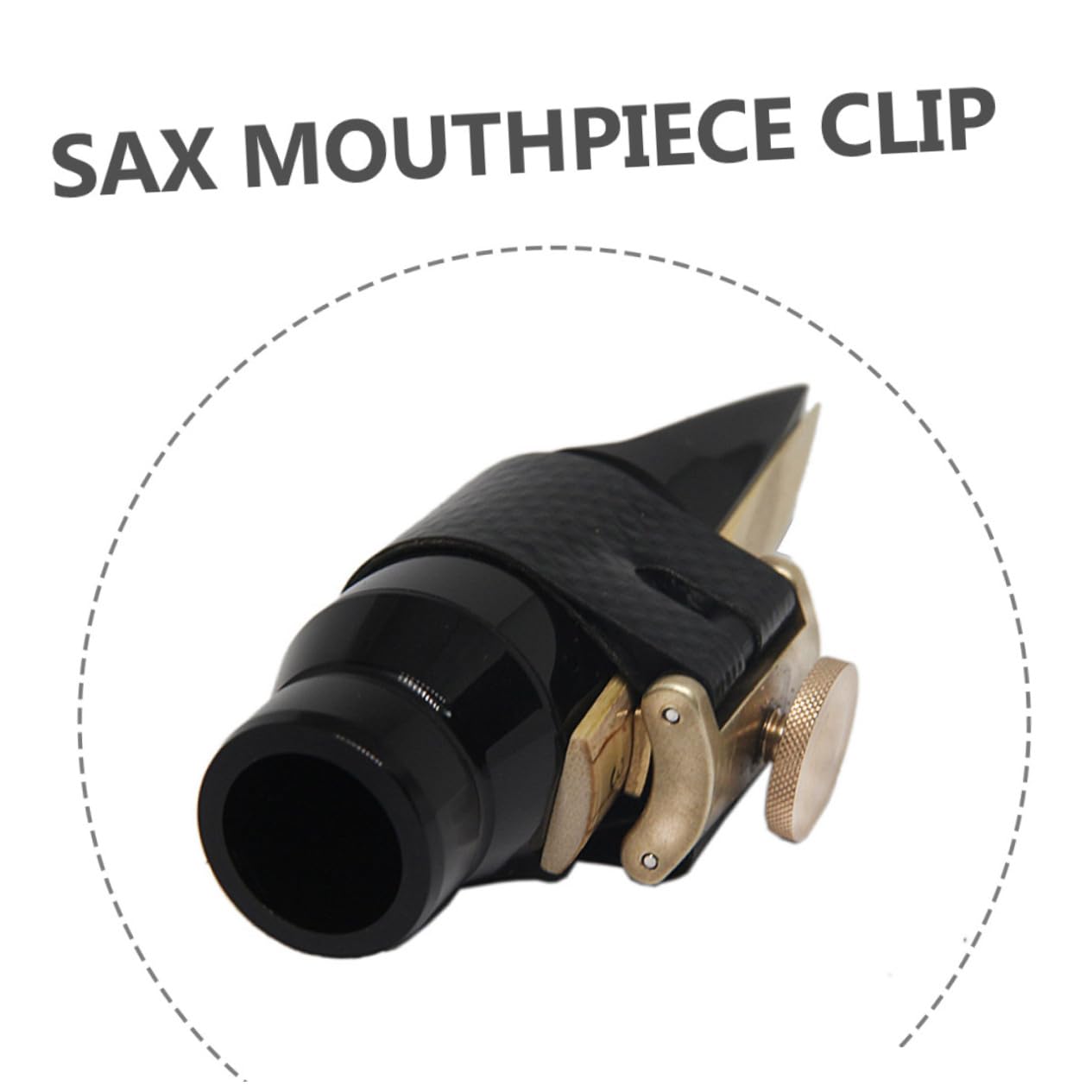 Saxophonmundstück Robuster Saxophon Clip Blattschraube aus Metall und Pu Schwarze Leichte und Einfach zu Installierende für Tenorsaxophon für Musiker